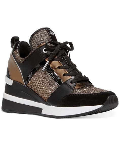 michael michael kors georgie leather wedge sneakers|Michael Kors wedge sandals women.